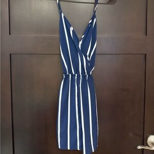 Cupshe Navy and White Striped Jumpsuit